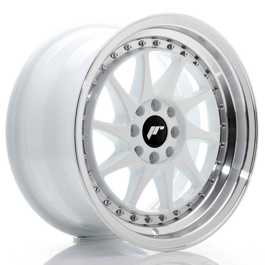 Japan Racing JR26 16x8 ET25 4x100/108 Blanc Bord Machiné