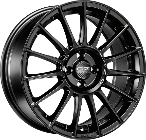 OZ SUPERTURISMO LM 18x8 ET48 5x112 Matt Black Silver Lettering