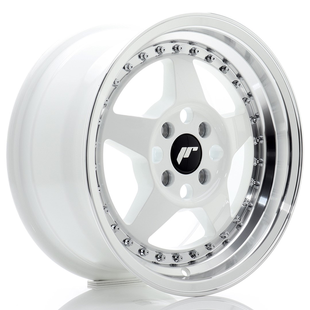 Japan Racing JR6 15x7 ET35 4x100 Blanc Bord Usiné