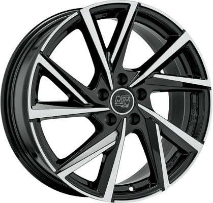 MSW 80-5 19x8.5 ET40 5x112 Noir Brillant Poli Entièrement