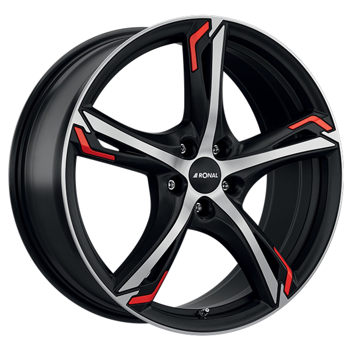 Ronal R62 RED 19x8 ET55 5x108 Jetblack Matt Frontpoliert