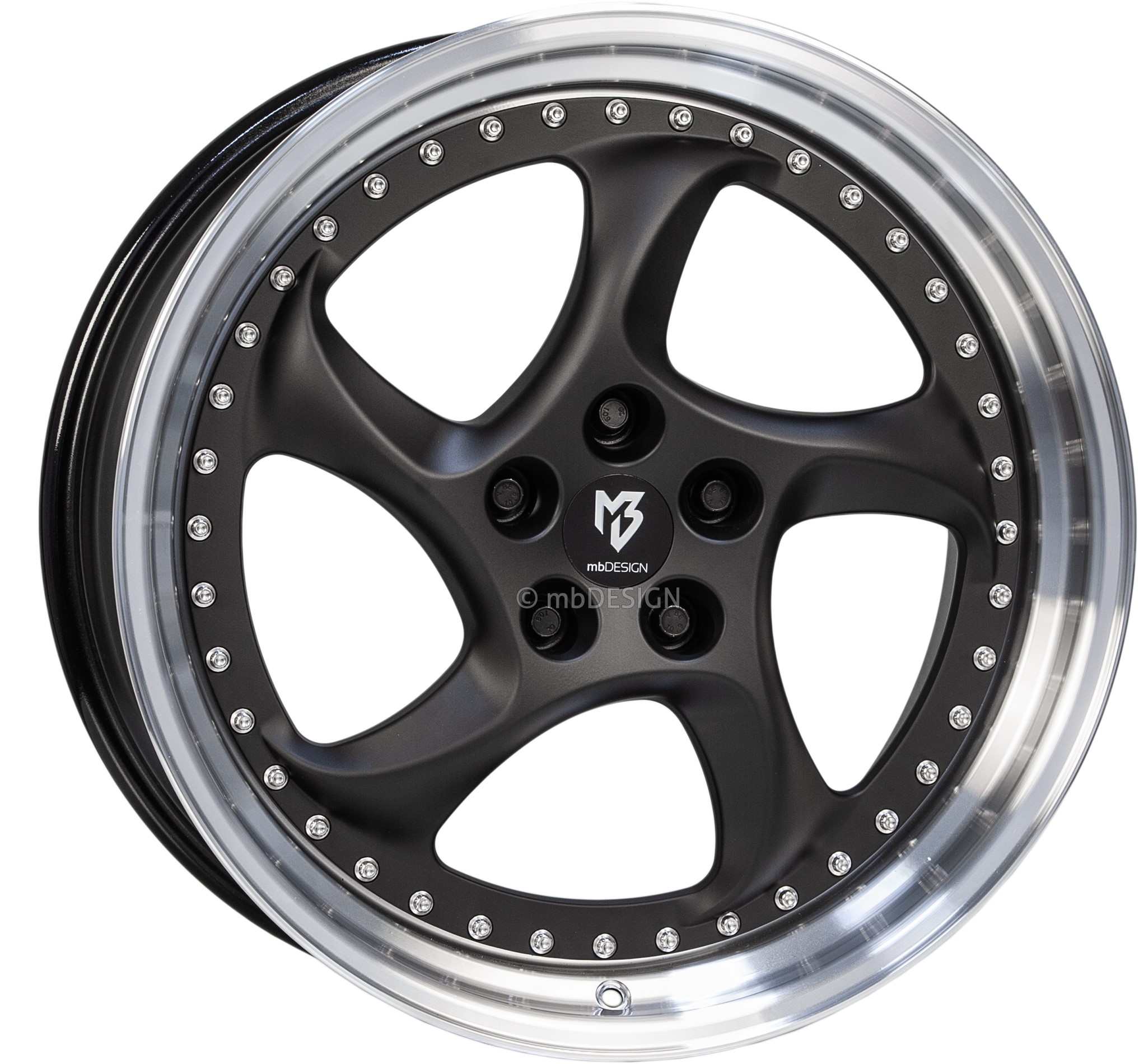 mbDESIGN TURBO FORGED 20x9 ET42 5x120 Noir Mat/Noir Brillant Poli