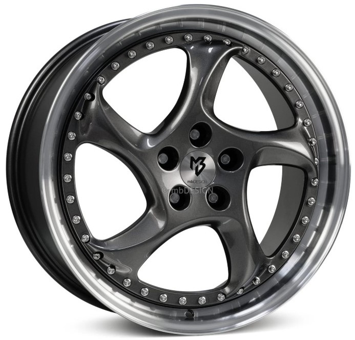 mbDESIGN TURBO S 19x8.5 ET30 5x100 Grau Glänzend Poliert