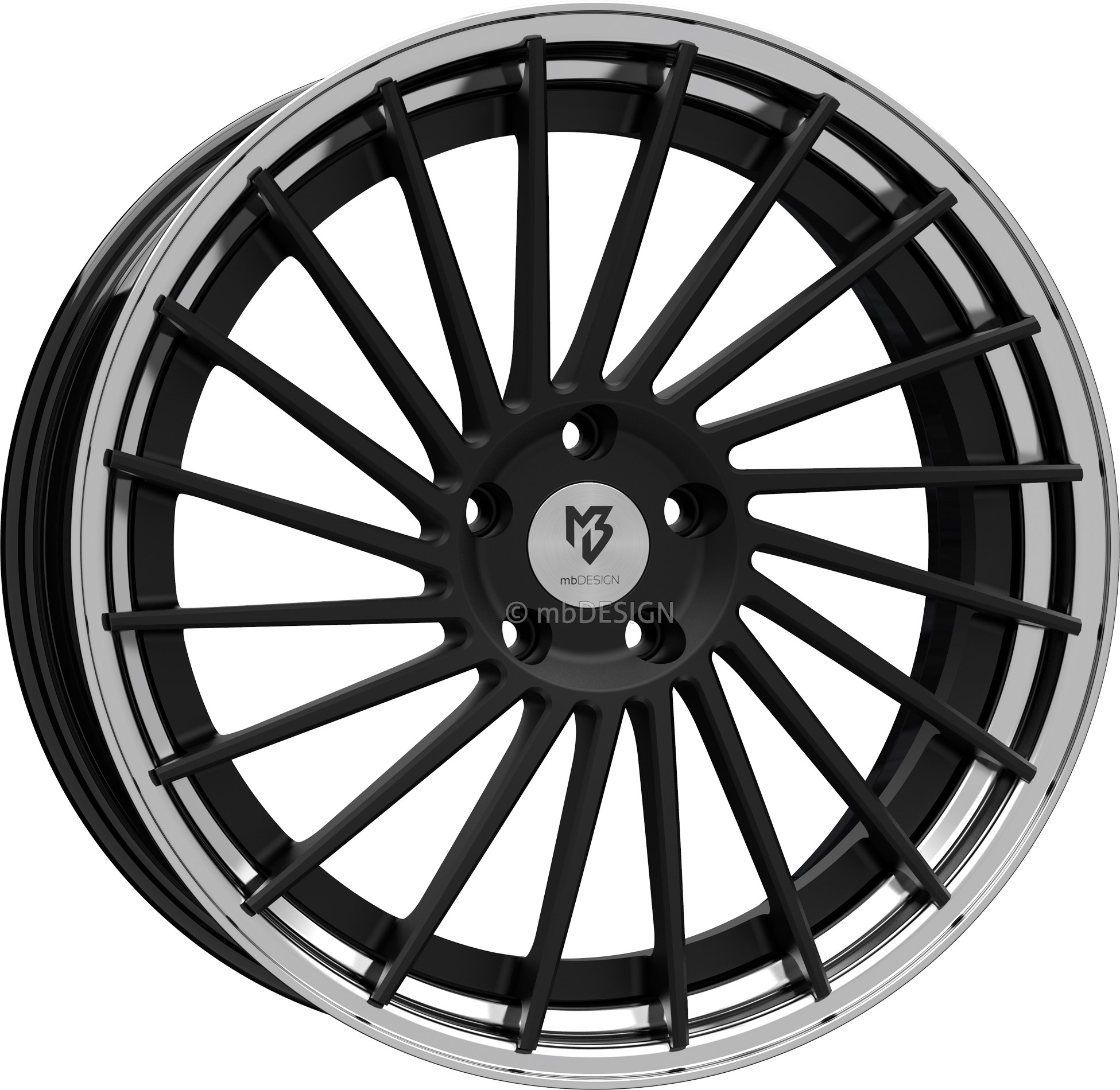 mbDESIGN VR3.2 20x9 ET42 5x112 Schwarz Stumpfmatt/Schwarz Glänzend Poliert