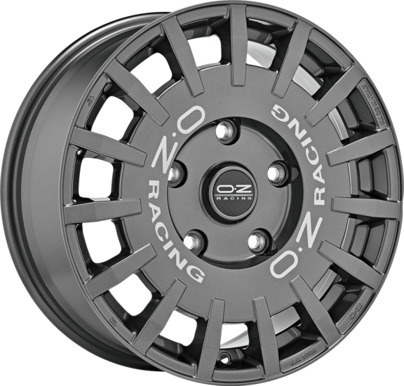 OZ RALLY RACING VAN 18x8 ET45 5x112 Dark Graphite Silver Lettering