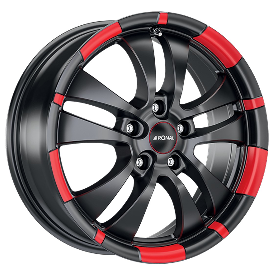 Ronal R59 MCR 18x7.5 ET45 5x120 Jetblack Matt Red Rim