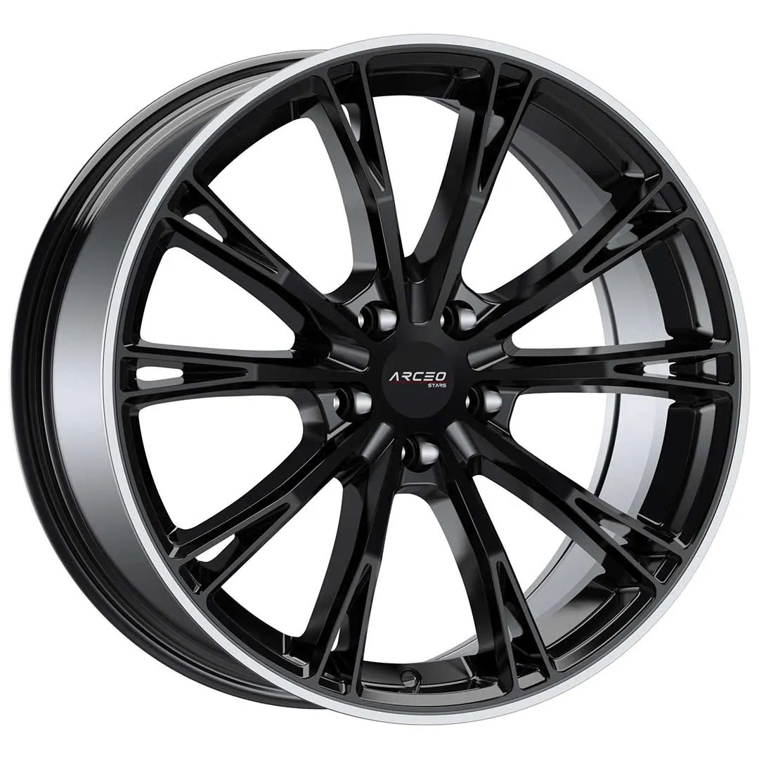 Arceo Stars ASW01 19x8.5 ET35 5x112 Noir Lèvre Diamant