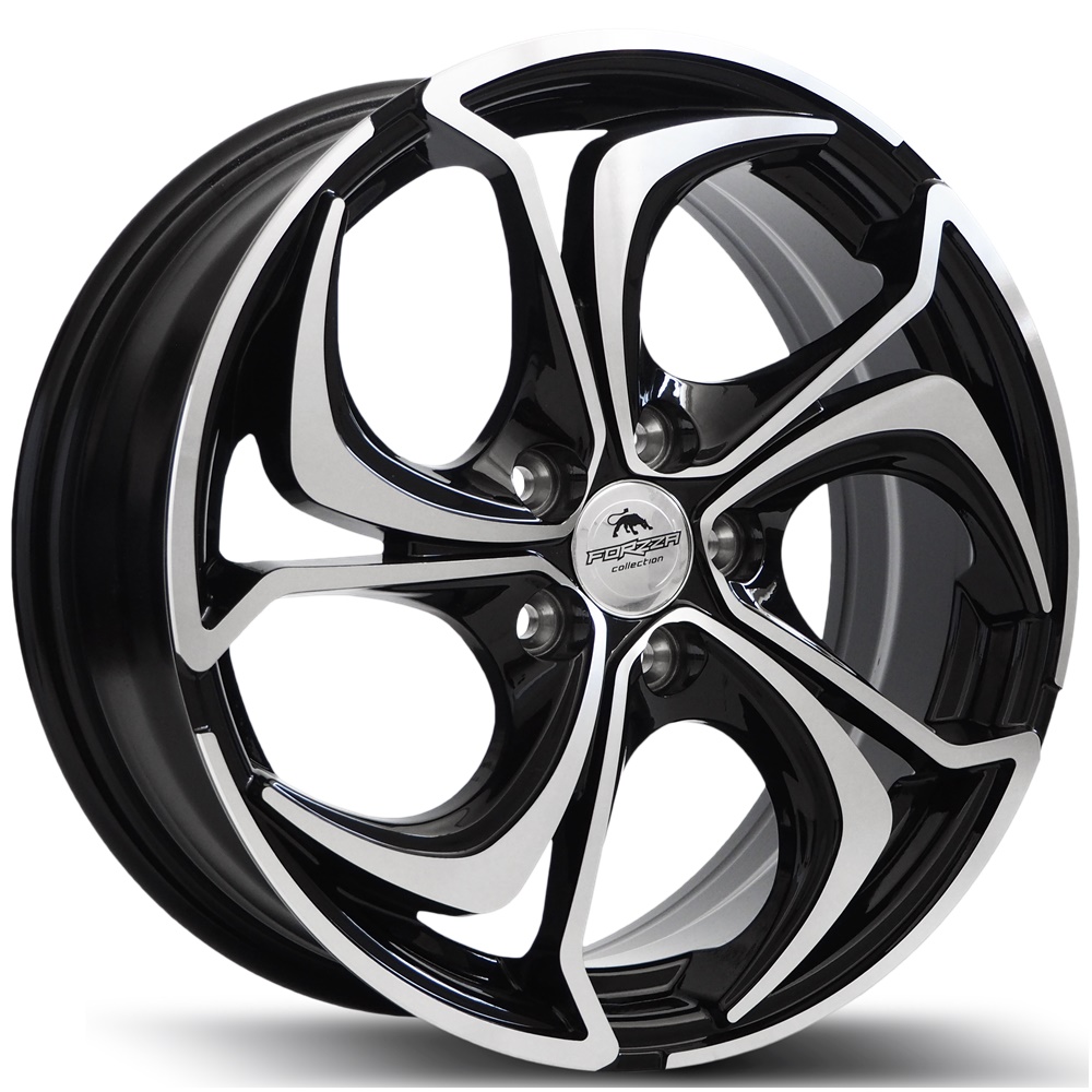 Forzza Wheels AKTIA 14x5.5 ET40 4x100 Black Face Machined