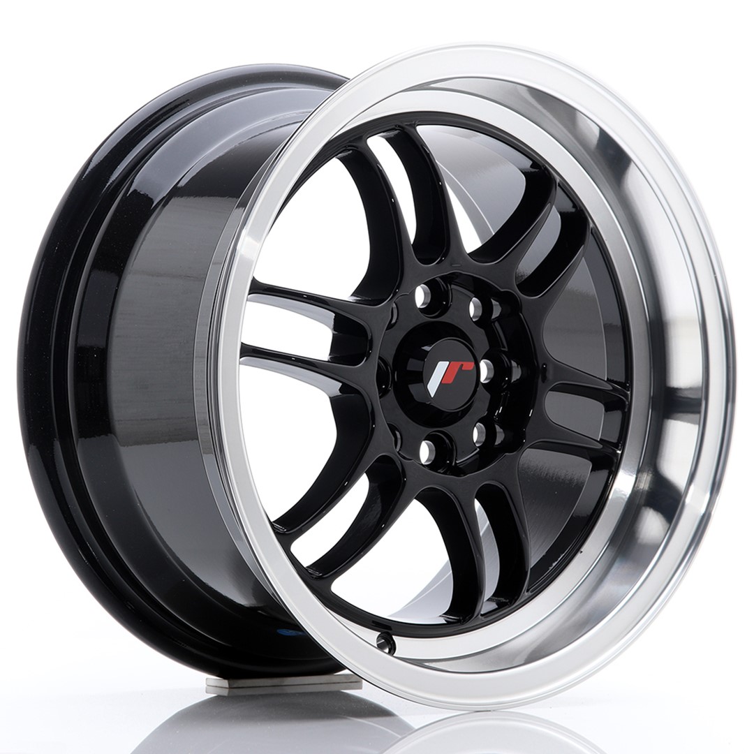 Japan Racing JR7 15x8 ET35 4x100/114.3 Gloss Black Machined Lip