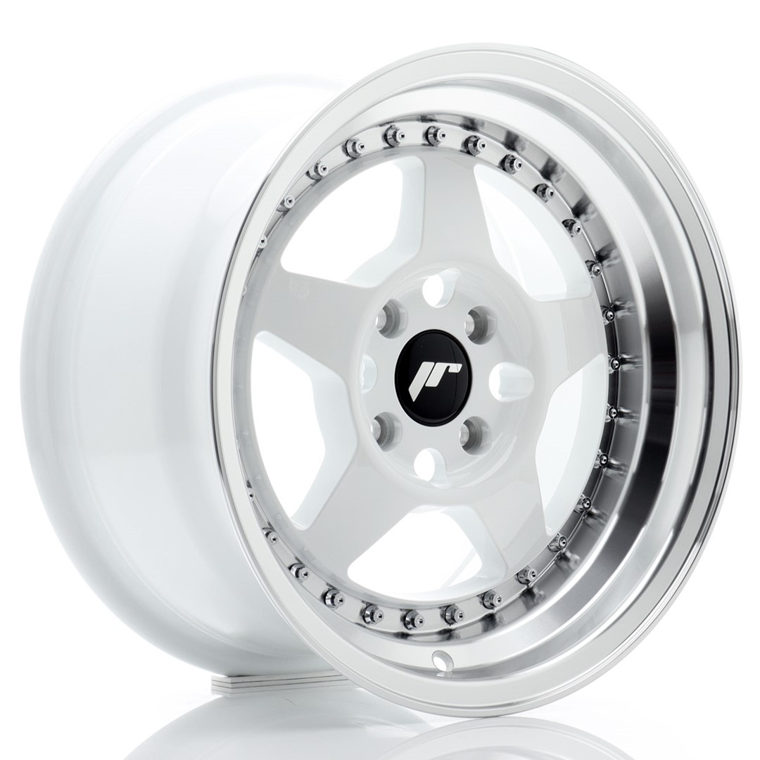 Japan Racing JR6 15x8 ET25 4x100 Blanc Bord Machiné