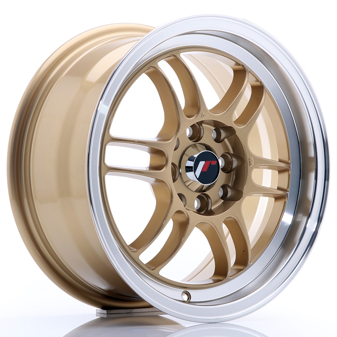 Japan Racing JR7 15x7 ET38 4x100/114.3 Gold Machined Lip