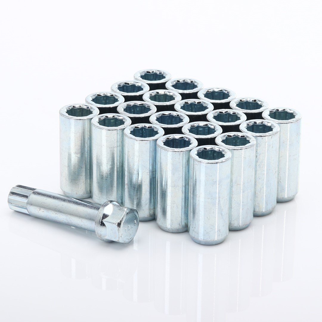 Radmutter silber Set 20Stk. 45mm 14x1.5 Innenvielzahn + Key 1