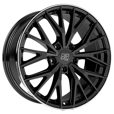 MSW 44 20x7.5 ET32.1 5x130 Gloss Black+Diamond Lip