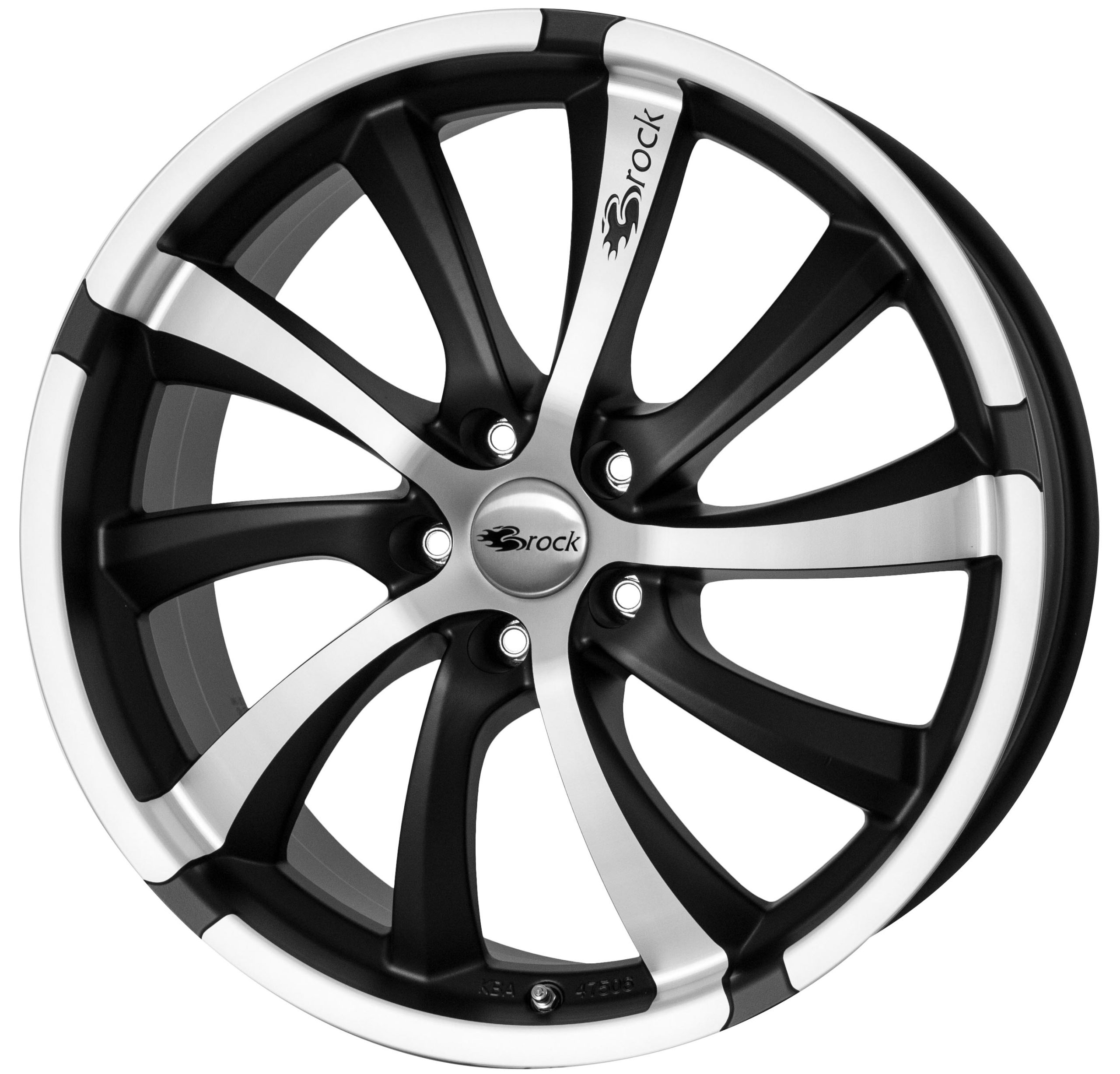 Brock B23 18x8 ET38 5x114.3 Schwarz Matt Voll-Poliert (SMVP)