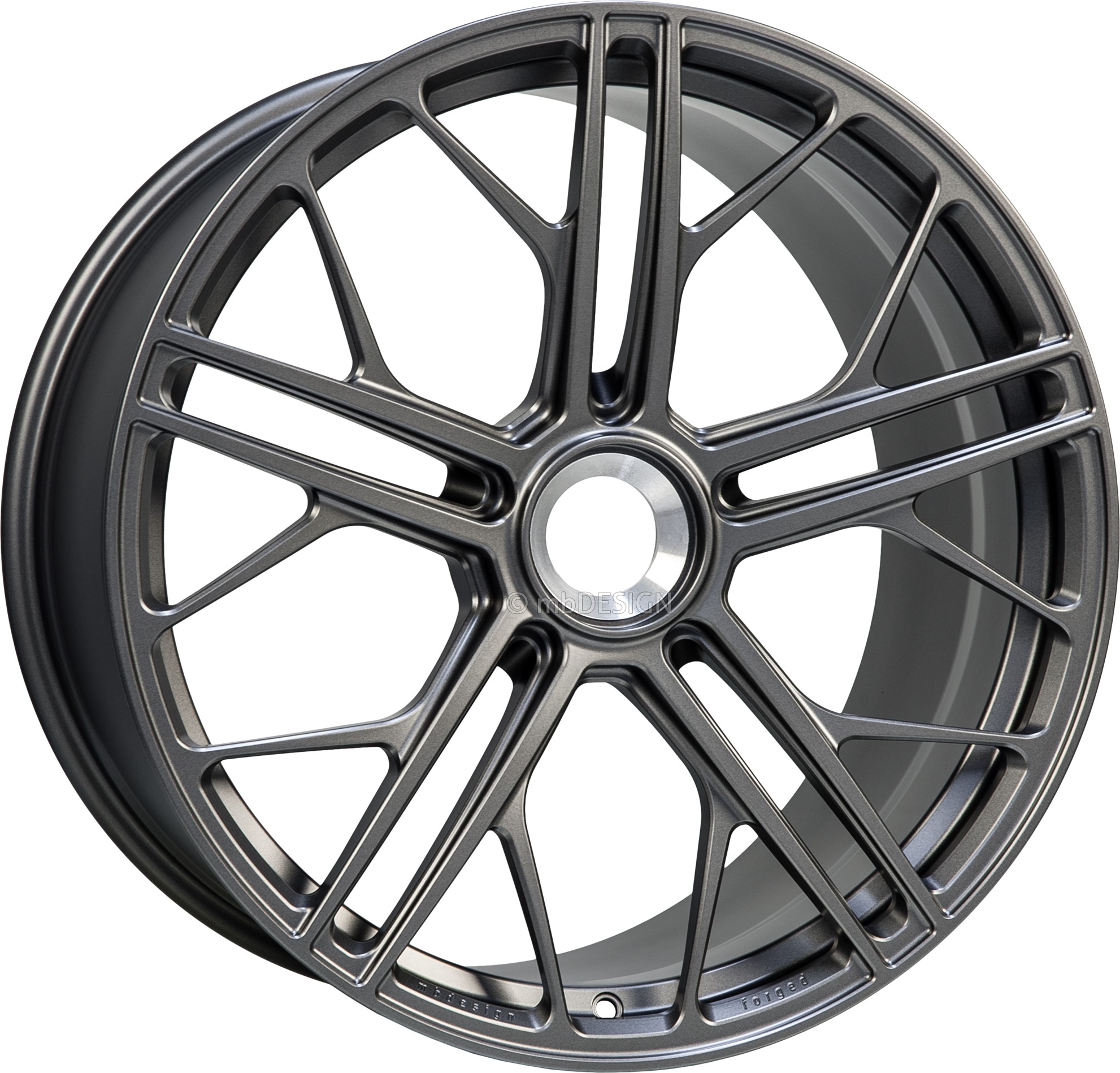 mbDESIGN SF1 22x12 ET65 Zentralverschluss Grau Matt