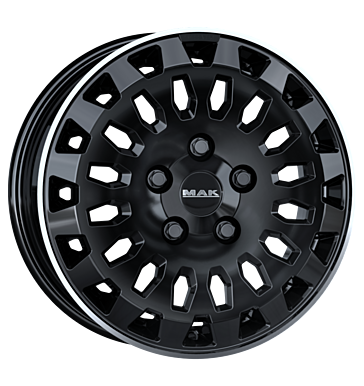 MAK OVERLAND 16x6.5 ET45 5x114.3 Anello Lucido Nero