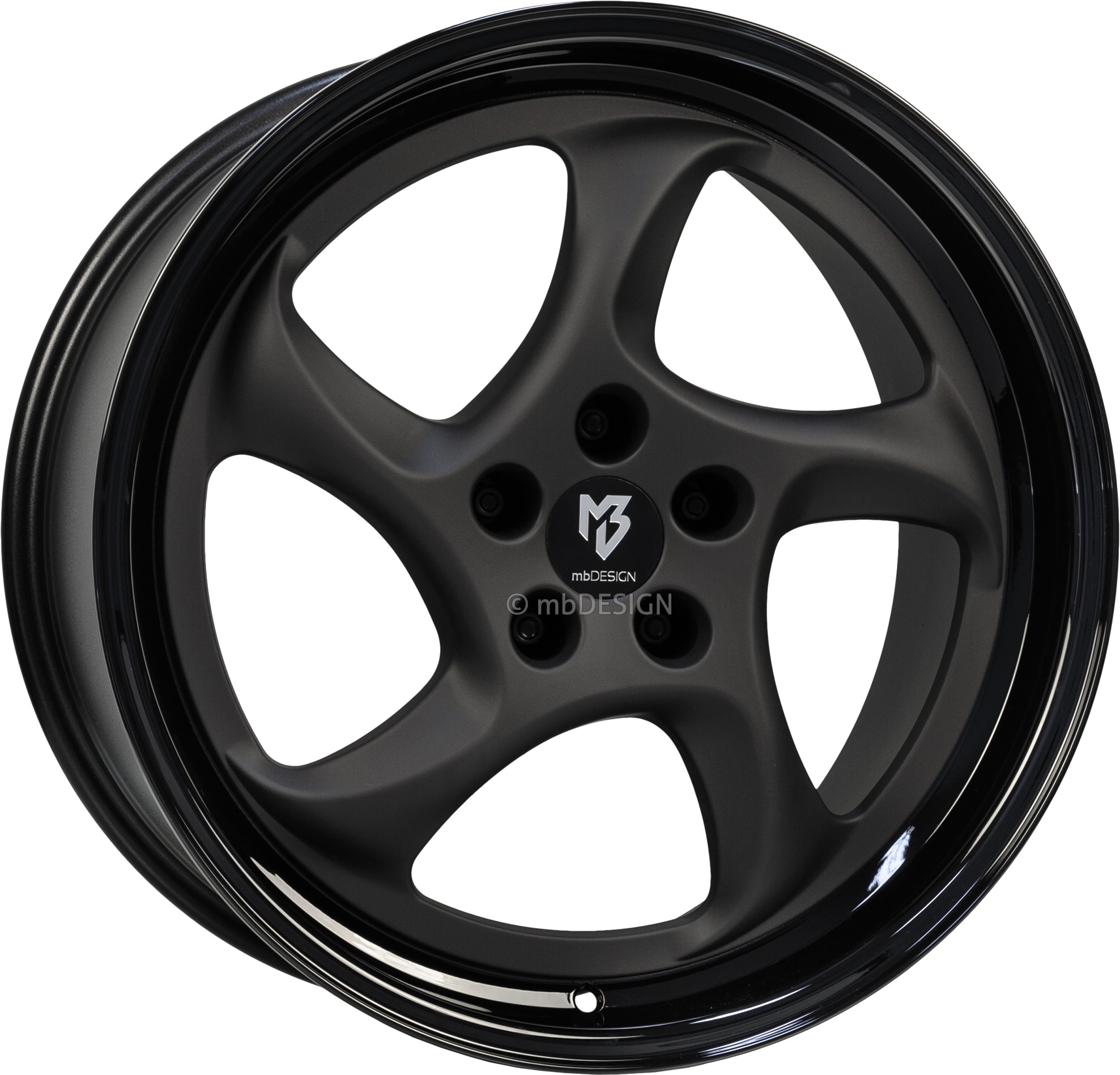 mbDESIGN TURBO 19x9.5 ET40 5x108 Schwarz Stumpfmatt/Schwarz Glänzend