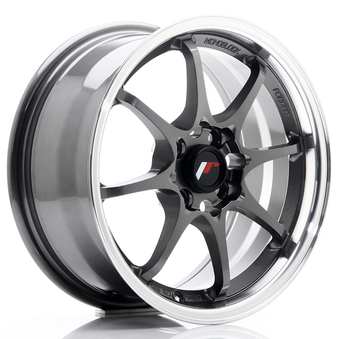 Japan Racing JR5 15x7 ET35 4x100 Gun Metal Machined Lip