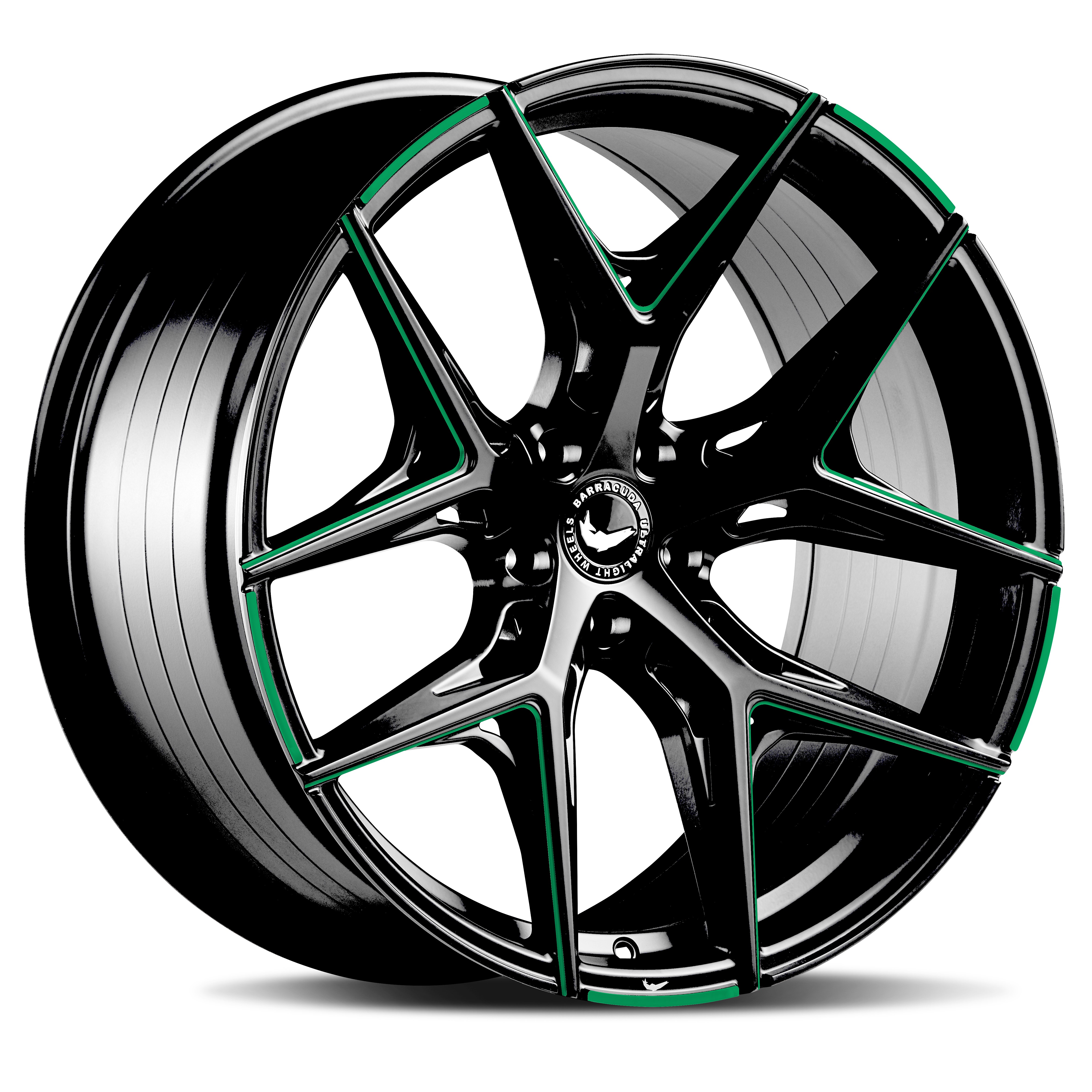 Barracuda RAZZER 22x10.5 ET40 5x120 Mattblack Gefräst Green Flashcolor