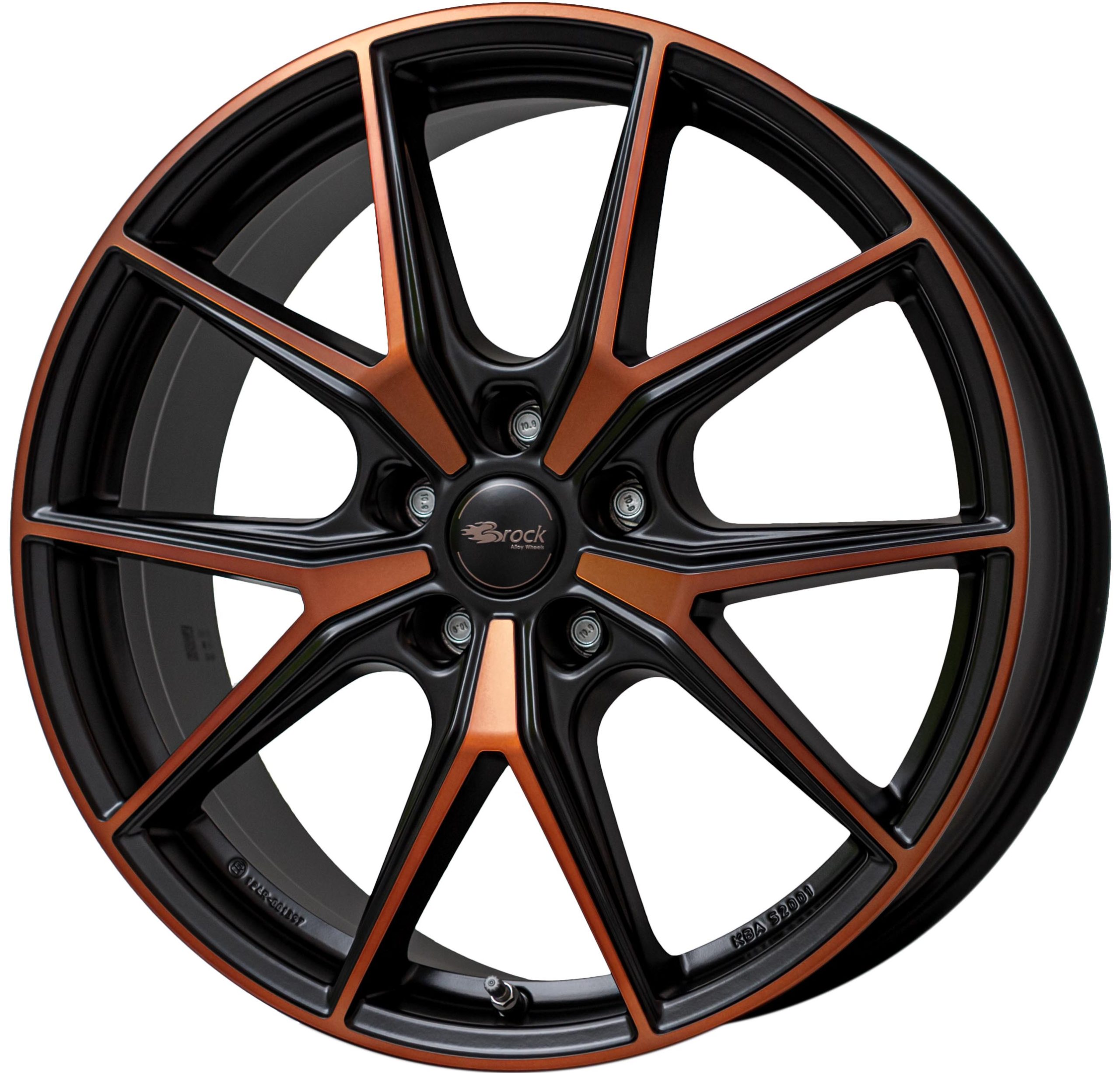 Brock B40 19x8 ET40 5x112 Nero Arancio Opaco (BOM)