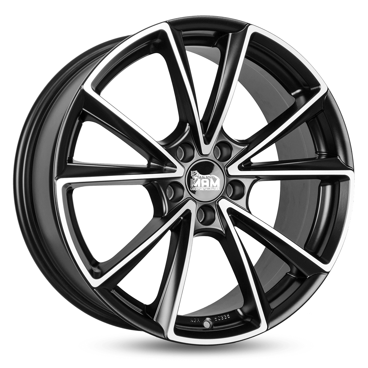 MAM Felgen A5 19x8 ET45 5x112 Matt Black Front Polish