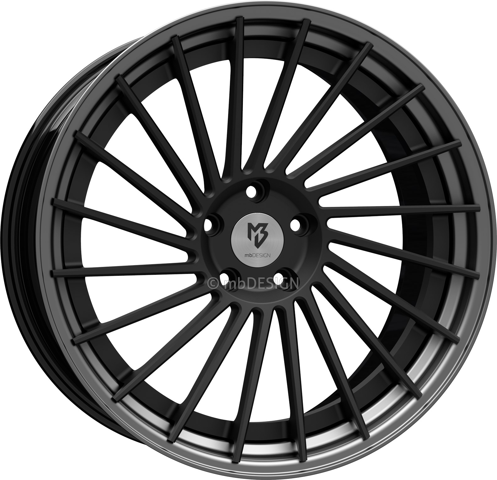 mbDESIGN VR3.2 20x10.5 ET47 5x120 Schwarz Stumpfmatt/Grau Matt