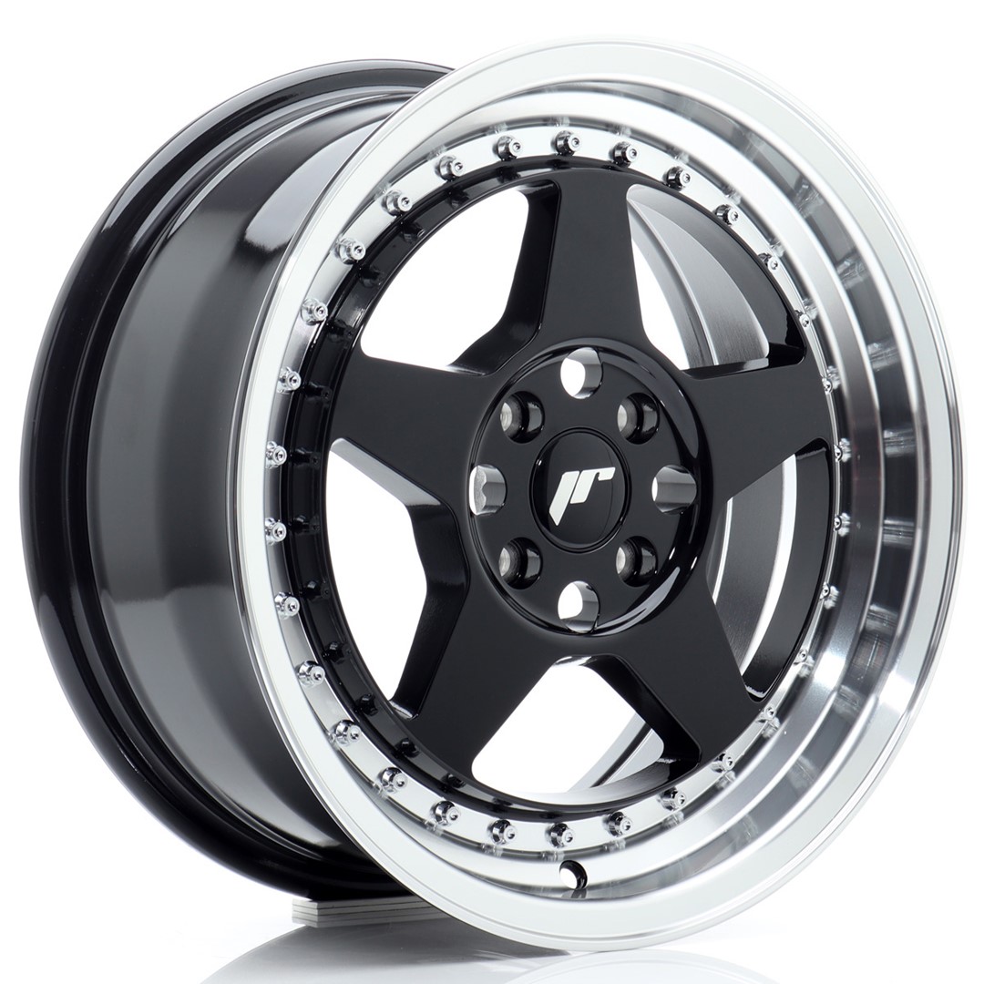 Japan Racing JR6 16x7 ET35 4x100 Gloss Black Machined Lip