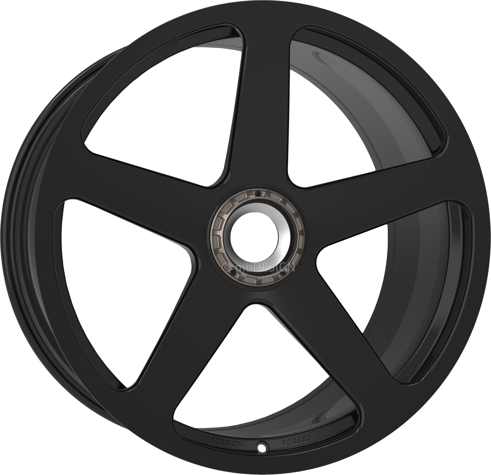 mbDESIGN JP FORGED 21x9.5 ET40 Fixation Centrale Noir Brillant