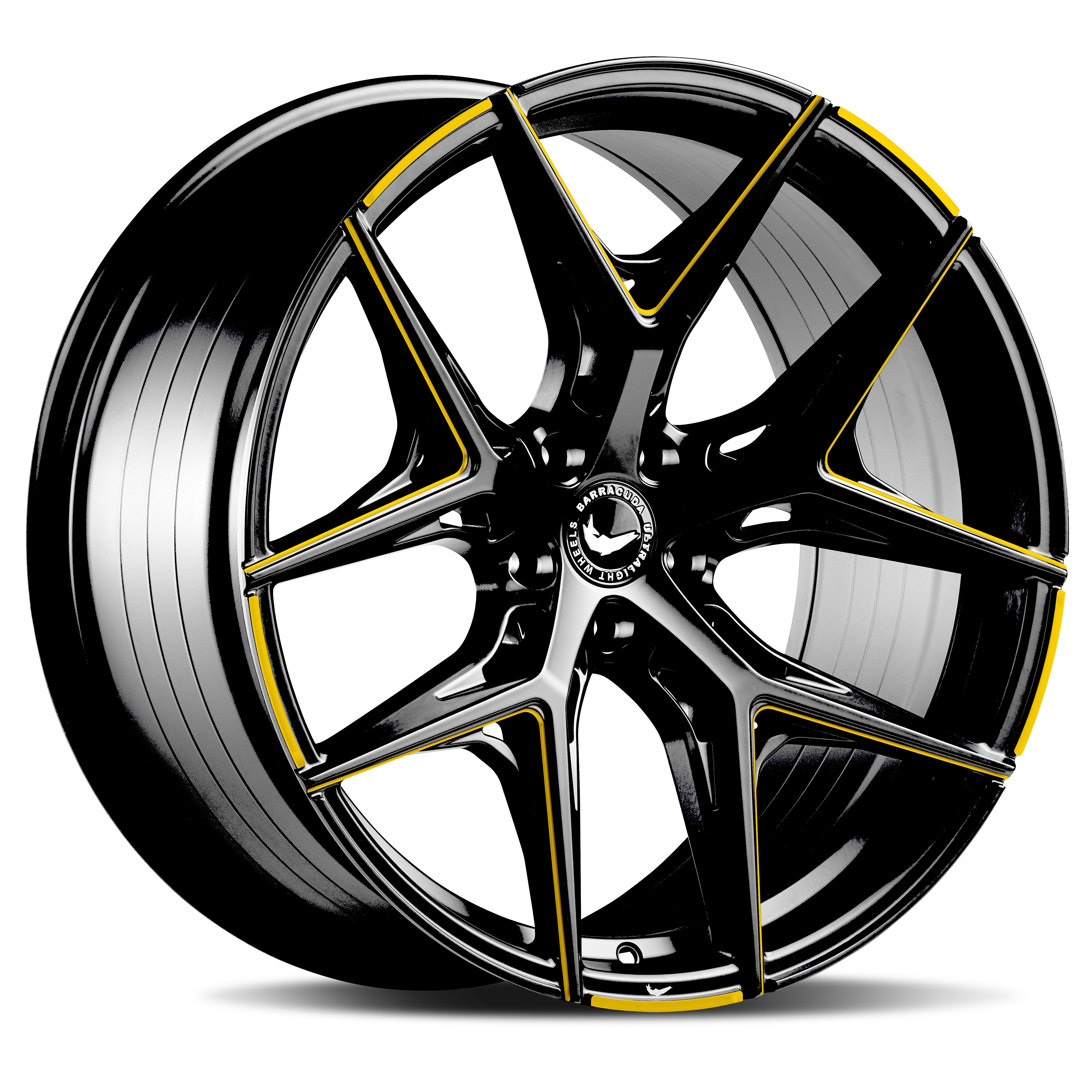 Barracuda RAZZER 19x8.5 ET43 5x112 Mattblack Gefräst Yellowgold Flashcolor