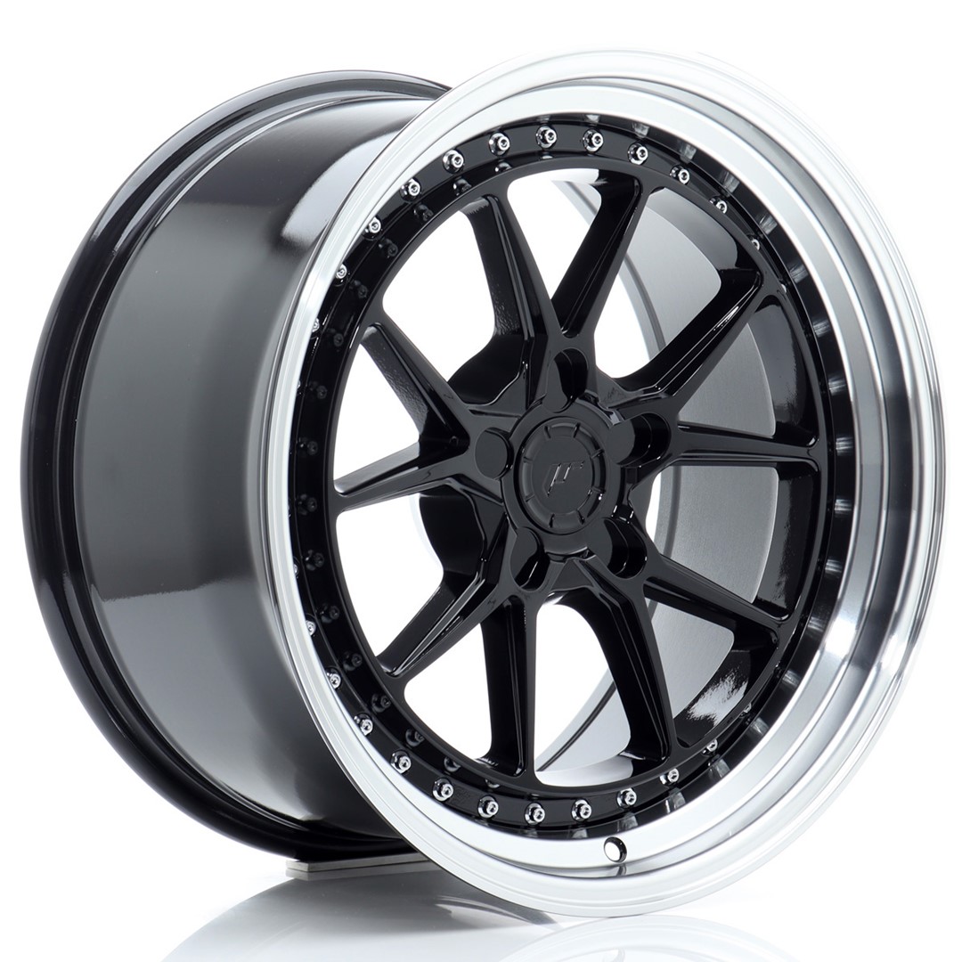 Japan Racing JR39 18x9.5 ET15-35 Blank (5H) Gloss Black Machined Lip
