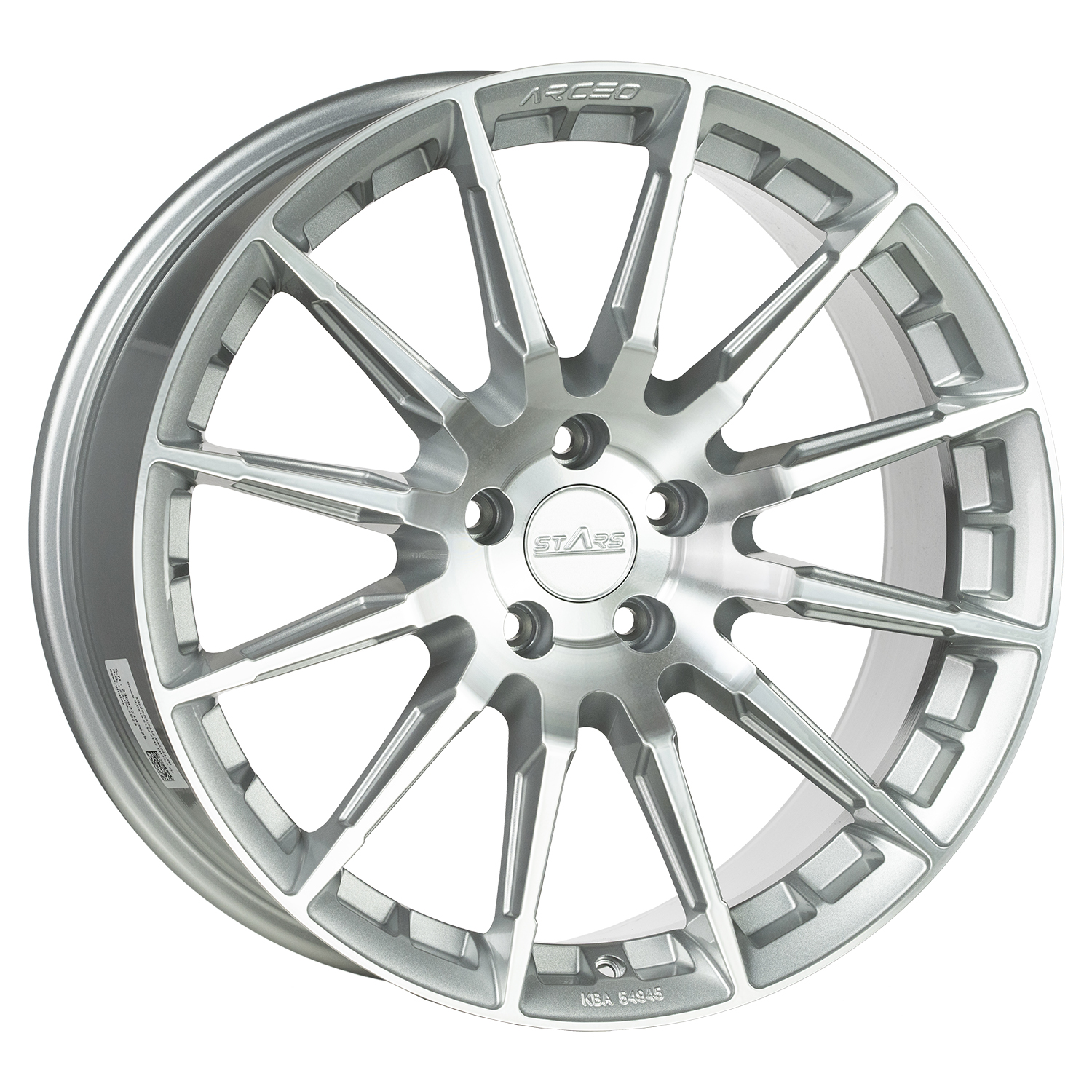 Arceo Stars ASW03 19x8 ET30 5x112 Silver Diamond