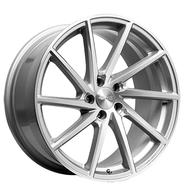 Brock B37C 20x9.5 ET14 5x120 Argent Cristal Entièrement Poli (KSVP)