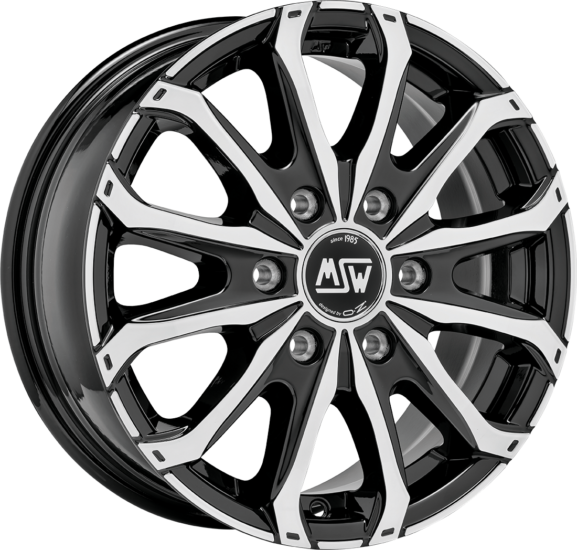 MSW 48 VAN 16x6.5 ET62 6x130 Noir brillant entièrement polie
