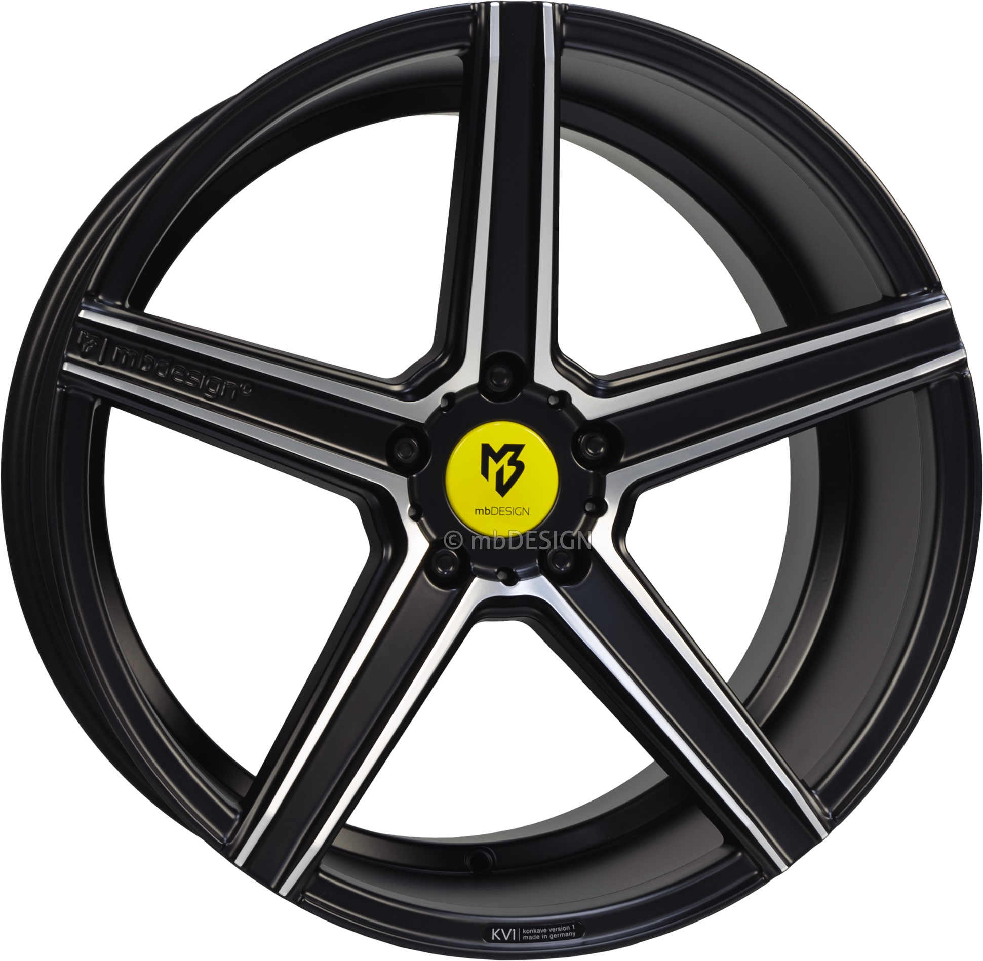 mbDESIGN KV1 20x10.5 ET38 5x120 Schwarz Matt Poliert
