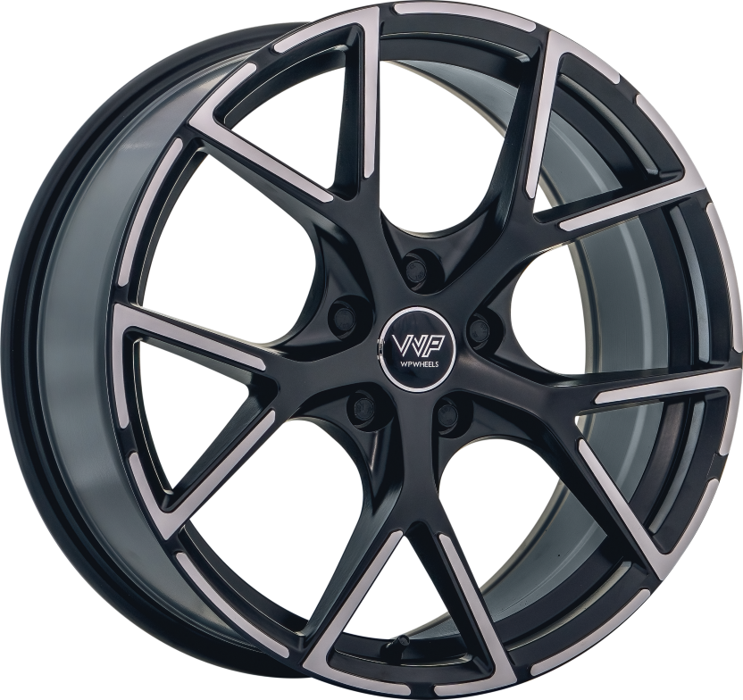 WP Wheels 228 18x8 ET40 5x112 Noir Satiné Mat Bord Poli