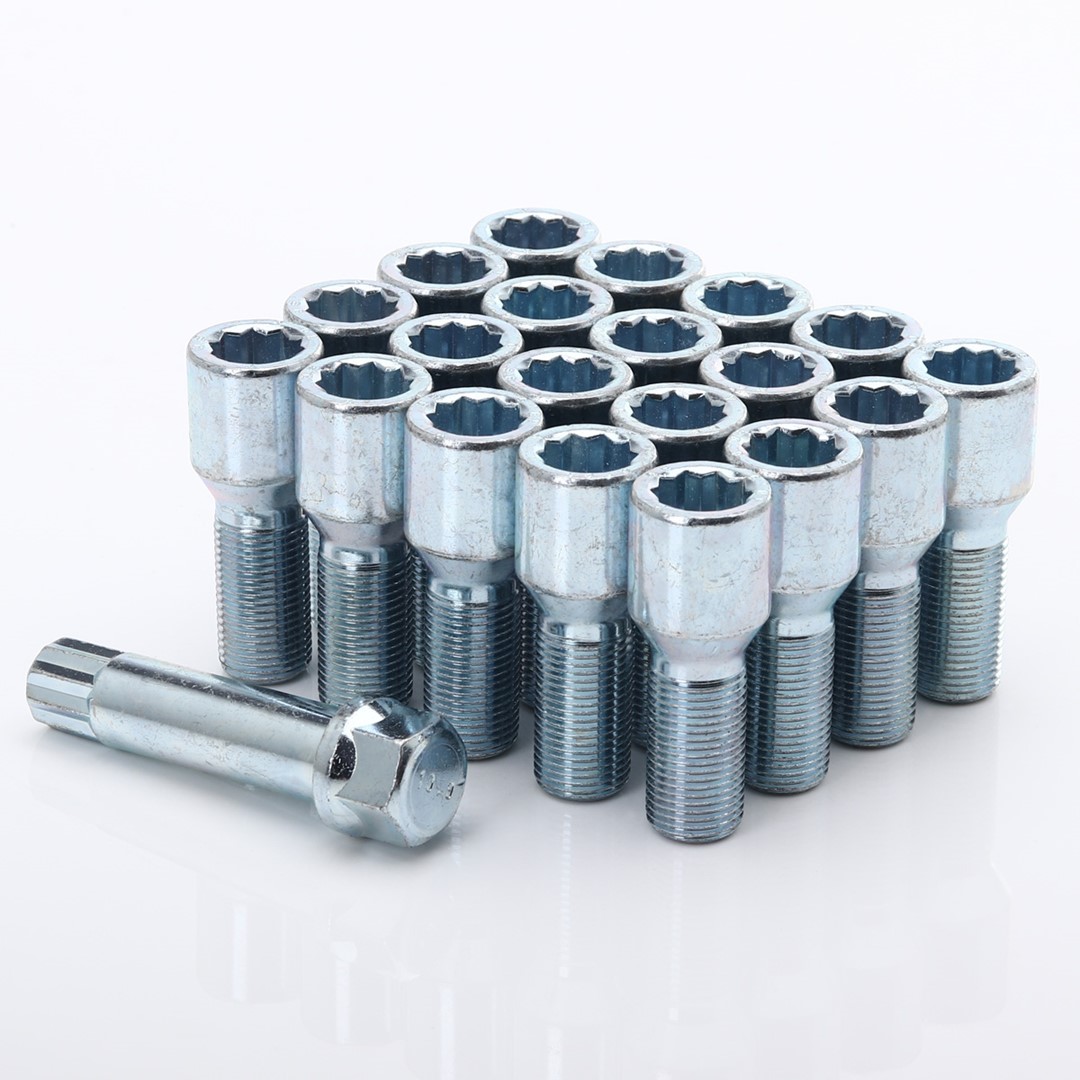 Radschrauben  silber Set 10Stk. 33mm 14x1.25 Innenvielzahn + Key 1