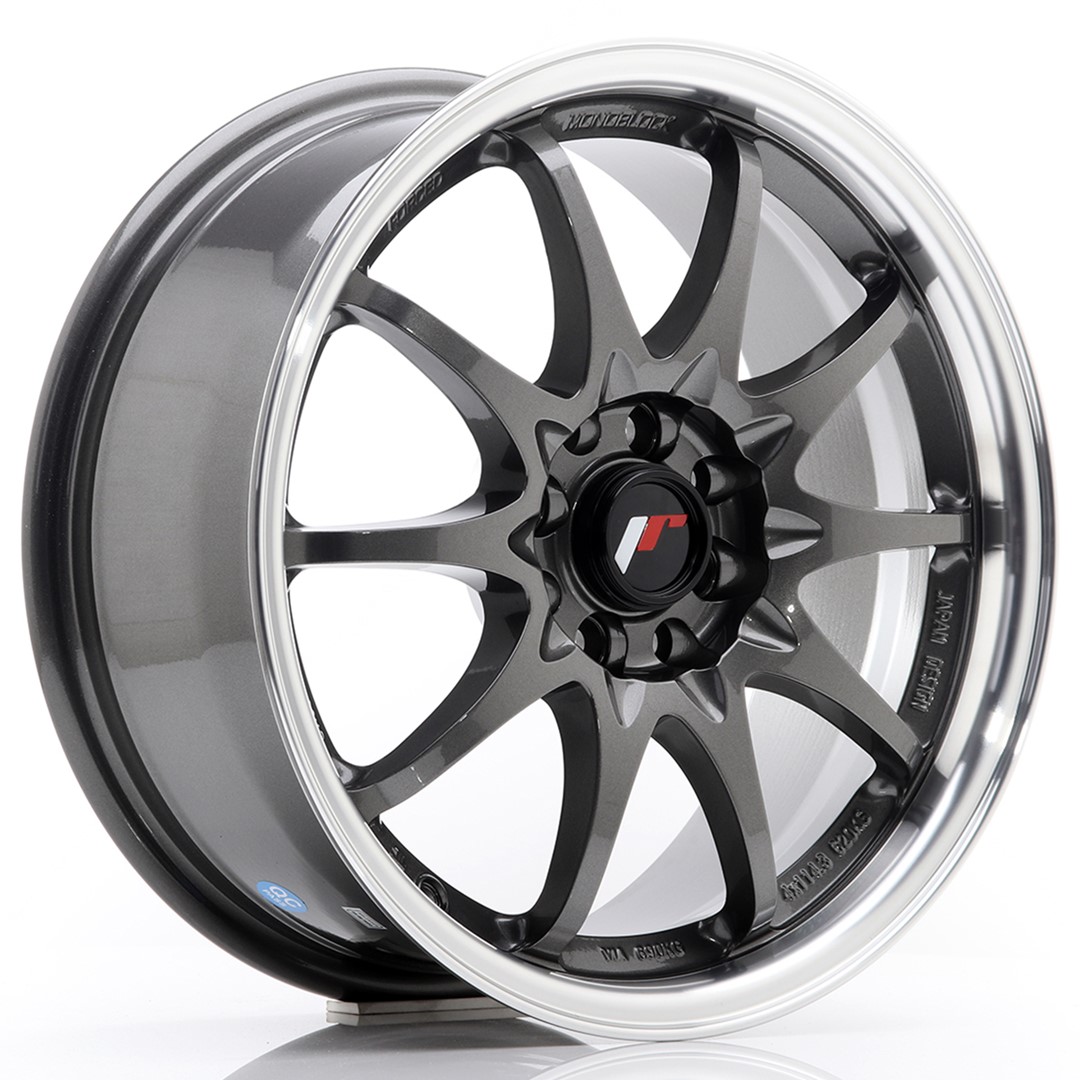 Japan Racing JR5 16x7 ET30 5x100/114.3 Gun Metal Machined Lip