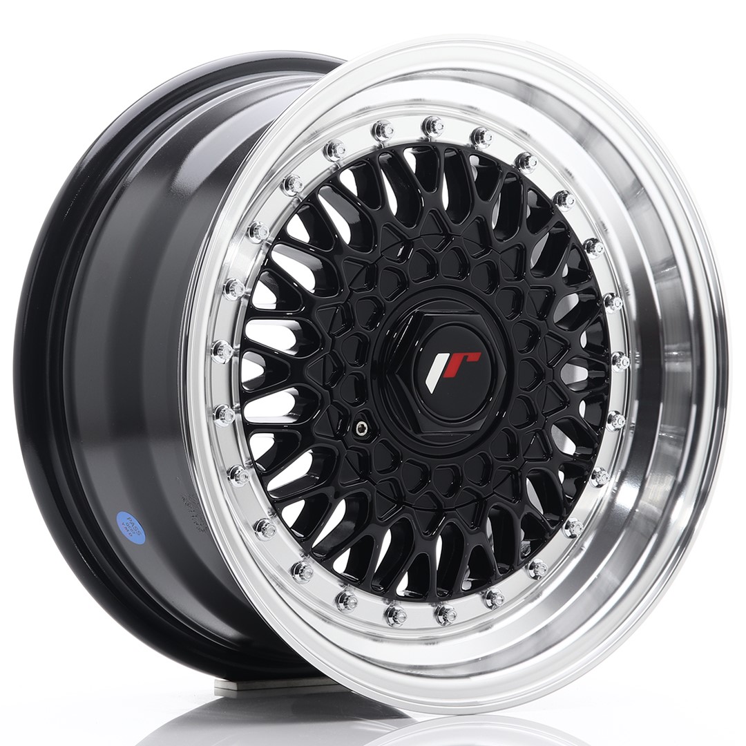 Japan Racing JR9 15x7 ET20 4x100/108 Gloss Black Machined Lip