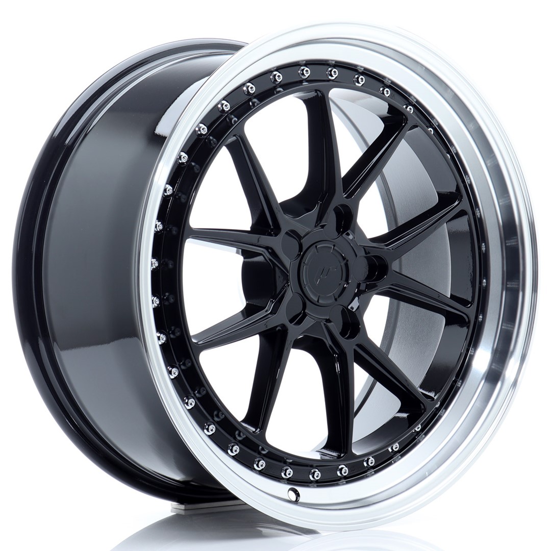 Japan Racing JR39 19x8.5 ET15-35 Blank (5H) Gloss Black Machined Lip