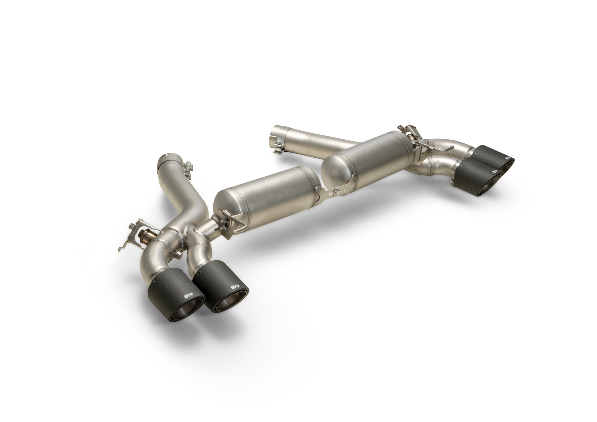 Remus rear silencer L/R system with one integrated valve each (selectable tailpipes)