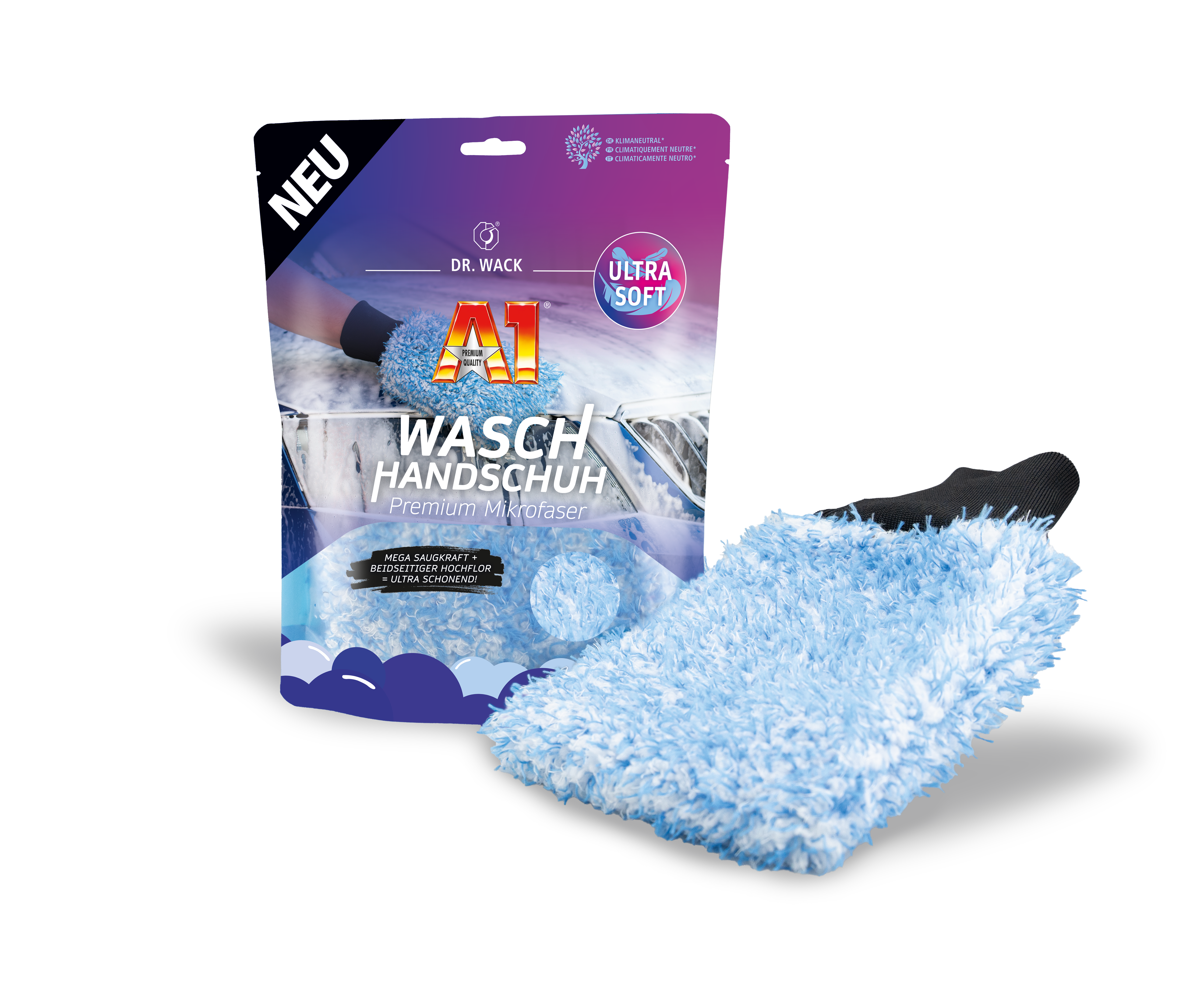 Dr. Wack A1 Waschhandschuh - Premium Mikrofaser - 1 Stück