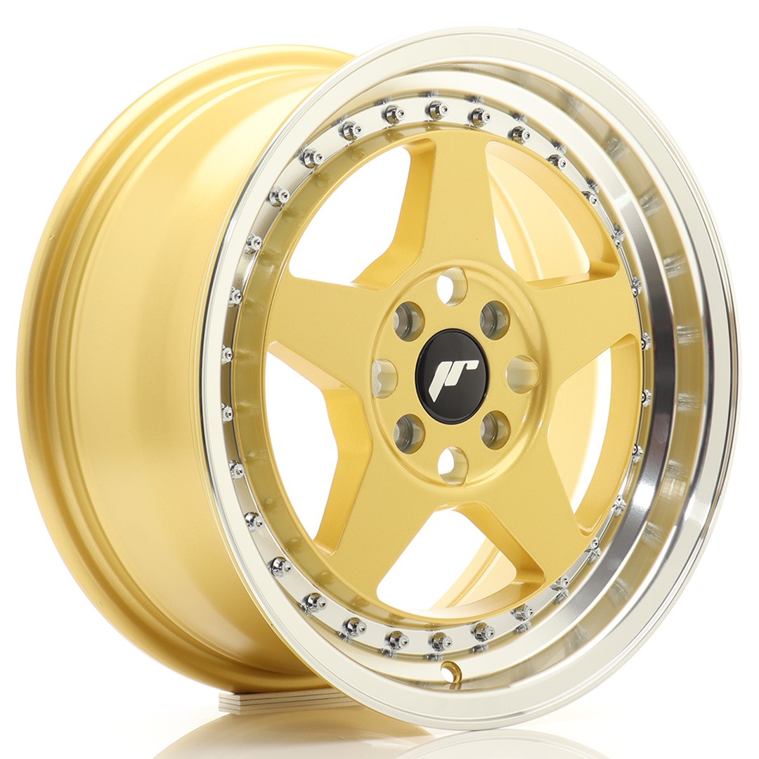 Japan Racing JR6 16x7 ET35 4x100 Gold Machined Lip