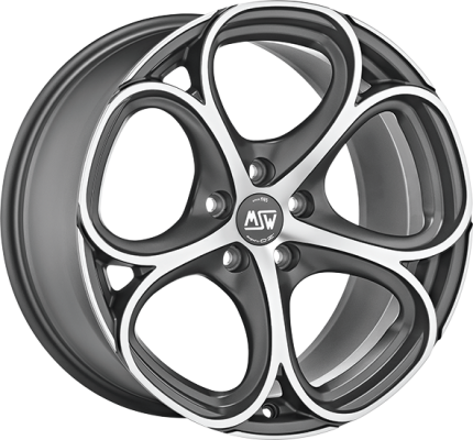 MSW 82 18x9 ET34 5x110 Matt Gun Metal Entièrement Poli (Mgmfp)