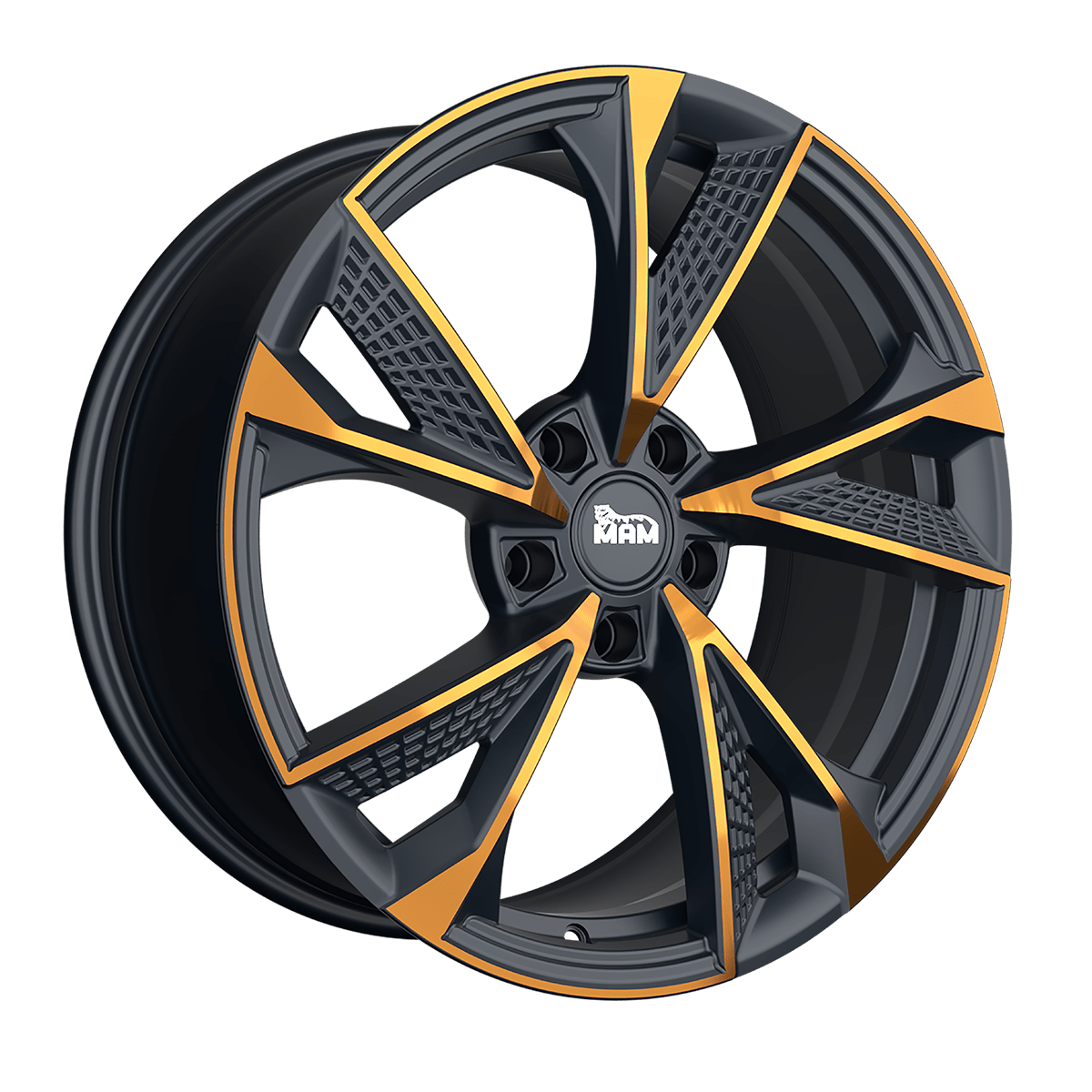 MAM Felgen RS6 18x8 ET30 5x112 Matt Black Front Copper