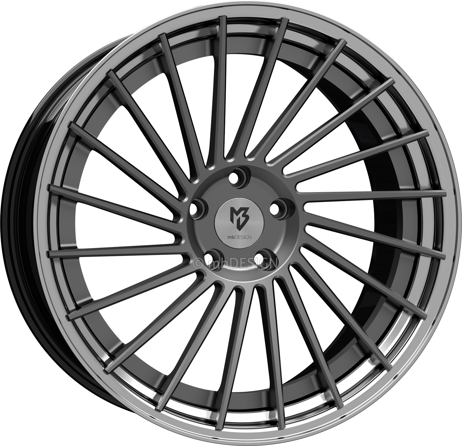 mbDESIGN VR3.2 20x10.5 ET47 5x120 Grigio Opaco/Nero Lucido Lucidato