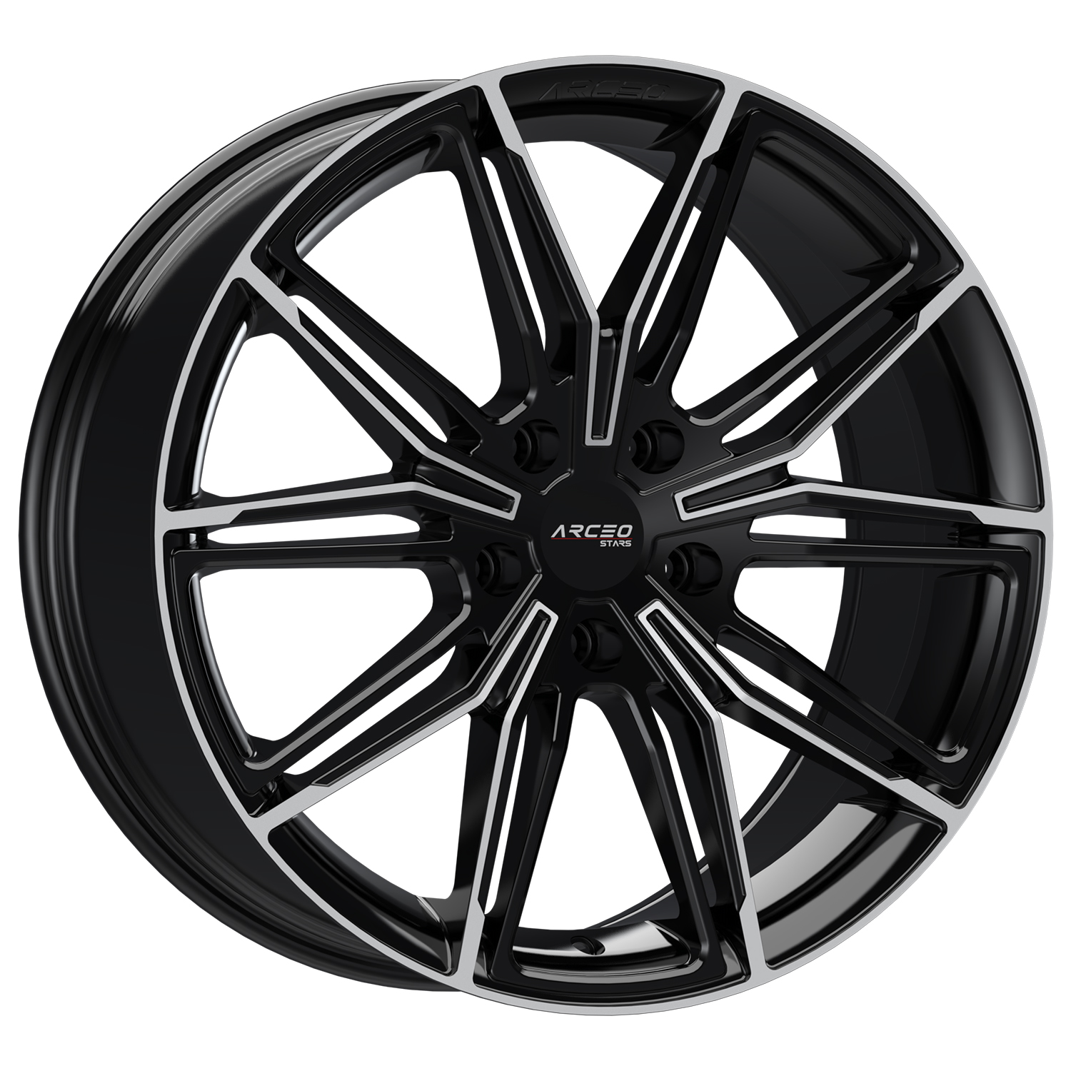 Arceo Stars ASW05 19x8 ET30 5x112 Black Diamond