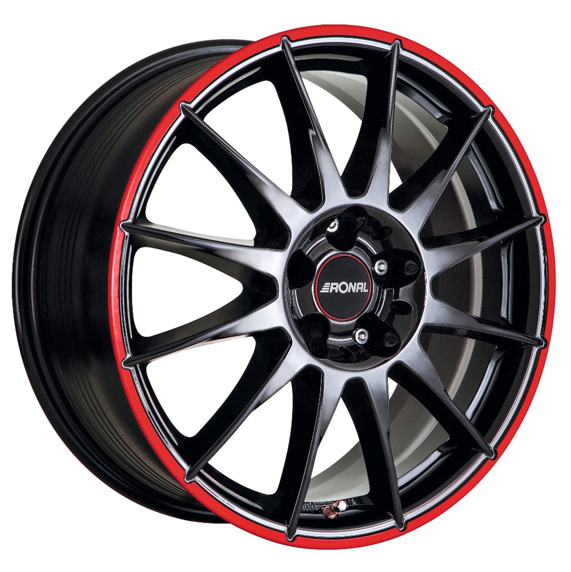 Ronal R54 MCR 15x6.5 ET45 5x112 Jetblack Red Rim