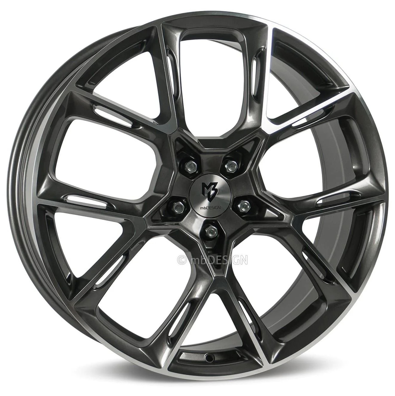 mbDESIGN KX1 21x9 ET40 5x112 Gris Brillant Poli