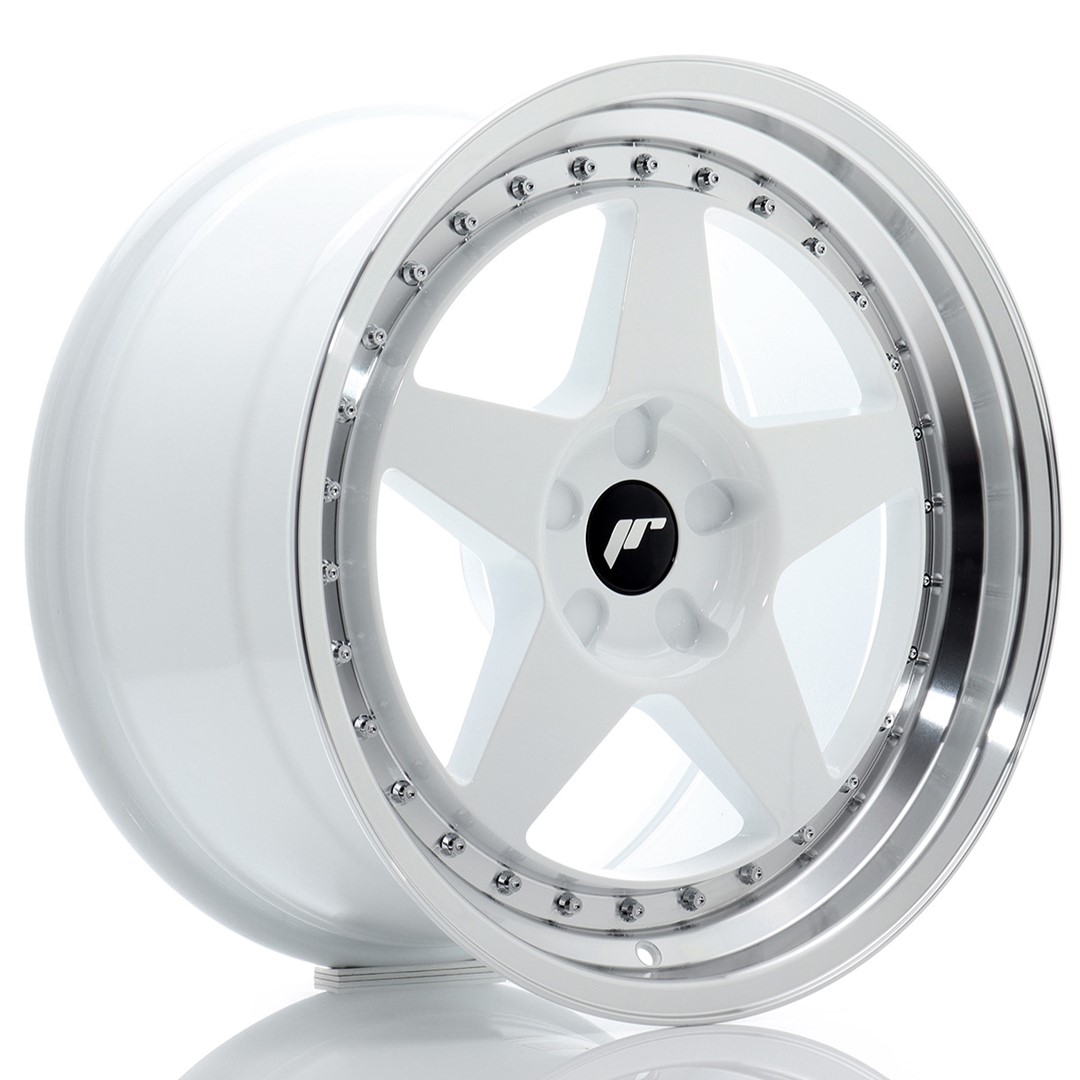 Japan Racing JR6 18x9.5 ET20-40 Blank (5H) White Machined Lip