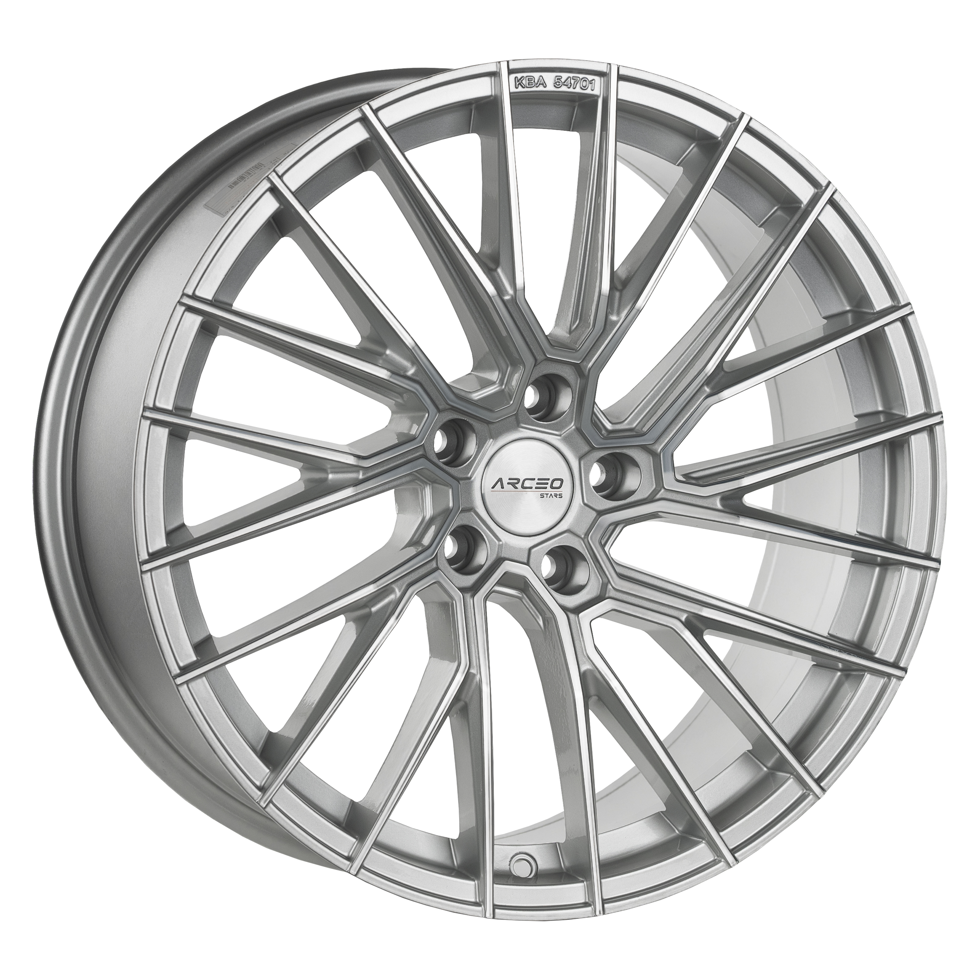 Arceo Stars ASW02 19x8.5 ET45 5x112 Silver Diamond